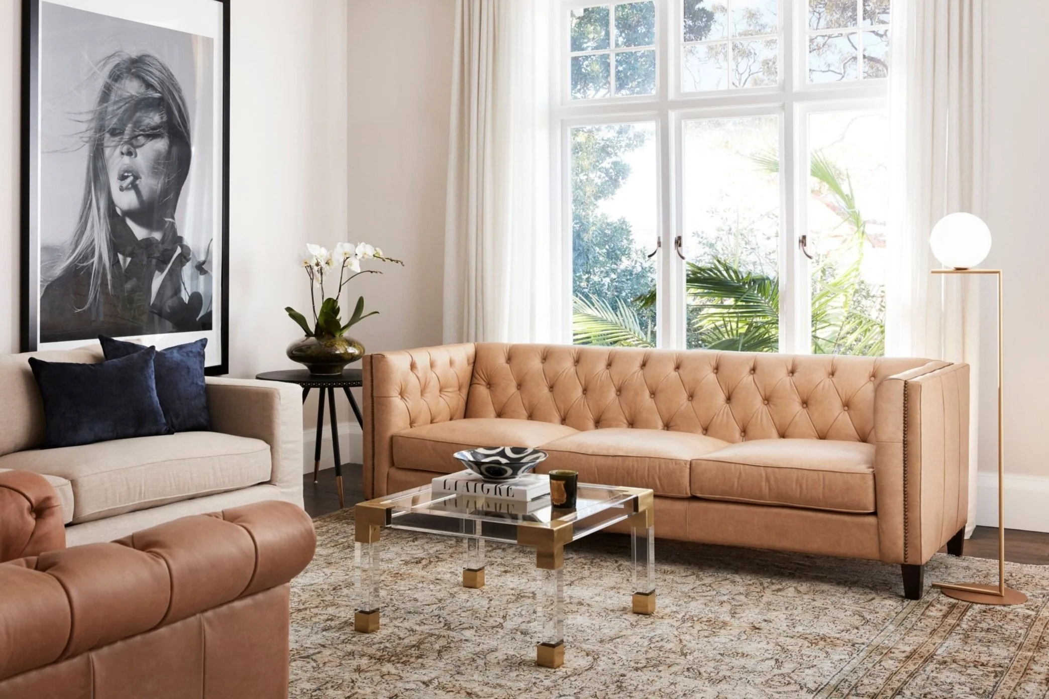 Charles Tuxedo Top grain Leather Sofa Discover Your Perfect